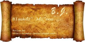 Blaskó János névjegykártya