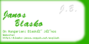 janos blasko business card